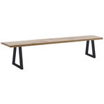 SITZBANK 220/45/40 cm  in Anthrazit, Wildeiche  - Wildeiche/Anthrazit, ROMANTIK / LANDHAUS, Holz/Metall (220/45/40cm) - Waldwelt