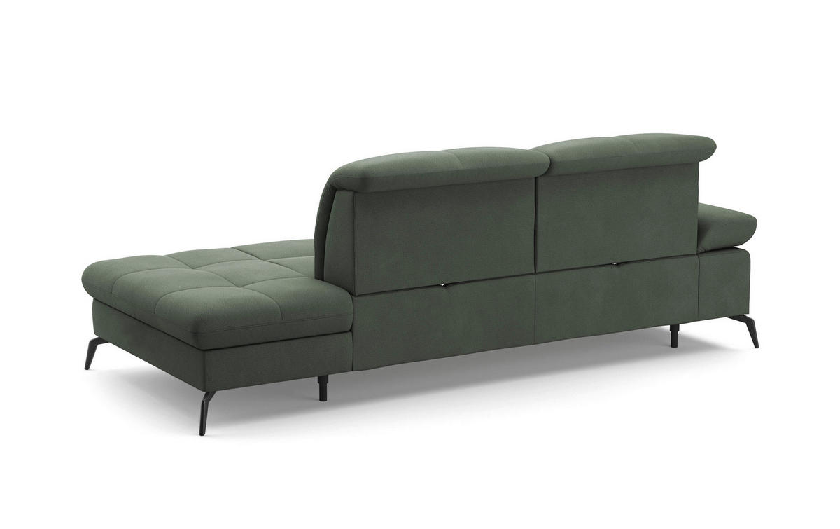 RÉCAMIERE in Flachgewebe Grün  - Schwarz/Grün, Konventionell, Textil/Metall (231/90/122cm) - Sit & More