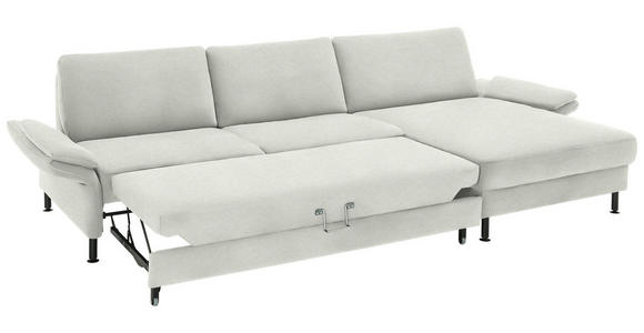 ECKSOFA  in Chenille, Flachgewebe Naturfarben  316/175 cm  - Schwarz/Naturfarben, Design, Textil/Metall (316/175cm) - Dieter Knoll