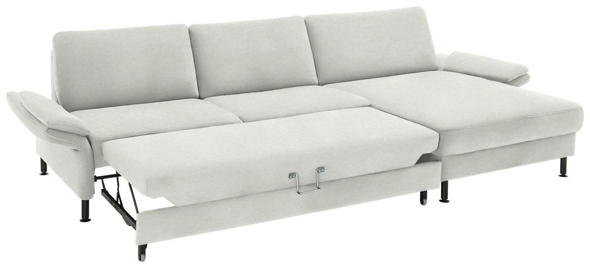 ECKSOFA Chenille, Flachgewebe Naturfarben  - Schwarz/Naturfarben, Design, Textil/Metall (316/175cm) - Dieter Knoll