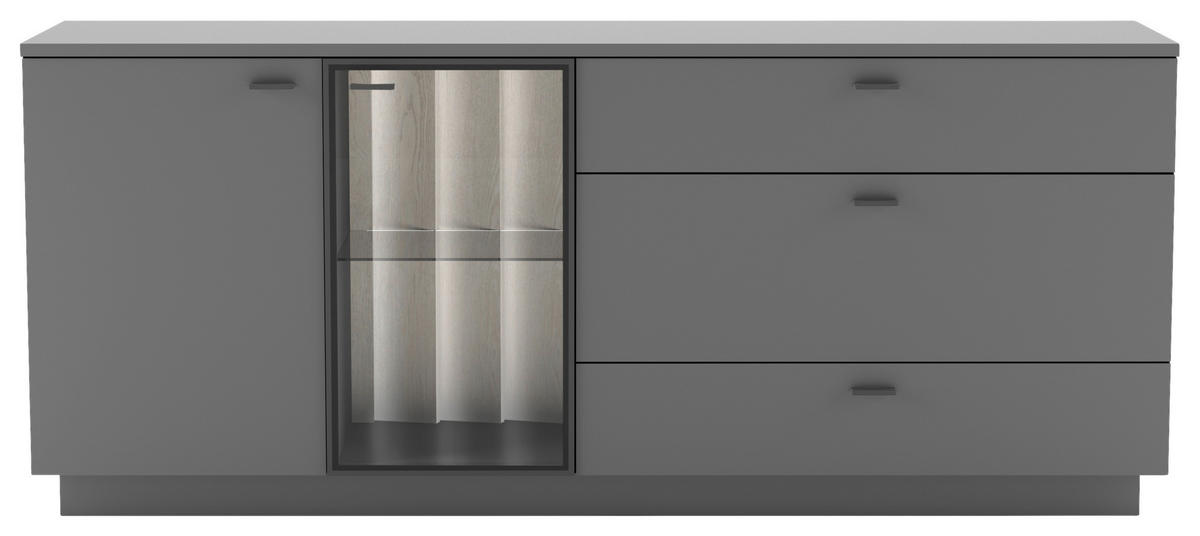 SIDEBOARD  in 192/81/44 cm  - Silberfarben/Grau, Design, Glas/Holzwerkstoff (192/81/44cm) - Livetastic