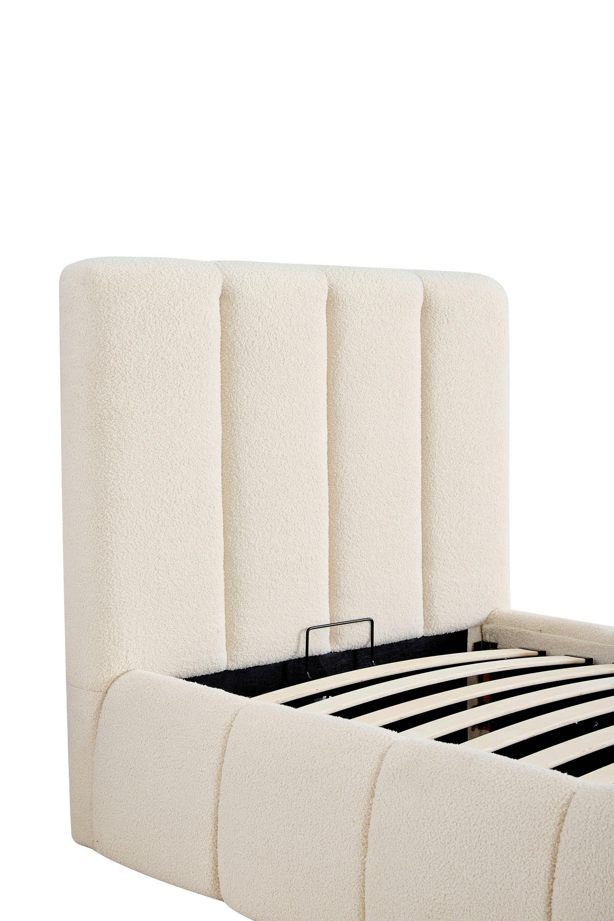 POLSTERBETT gepolstertes Kopfteil, Lattenrost, Bettkasten 90/200 cm  in Beige  - Beige/Schwarz, Design, Holz/Kunststoff (90/200cm) - Boxxx