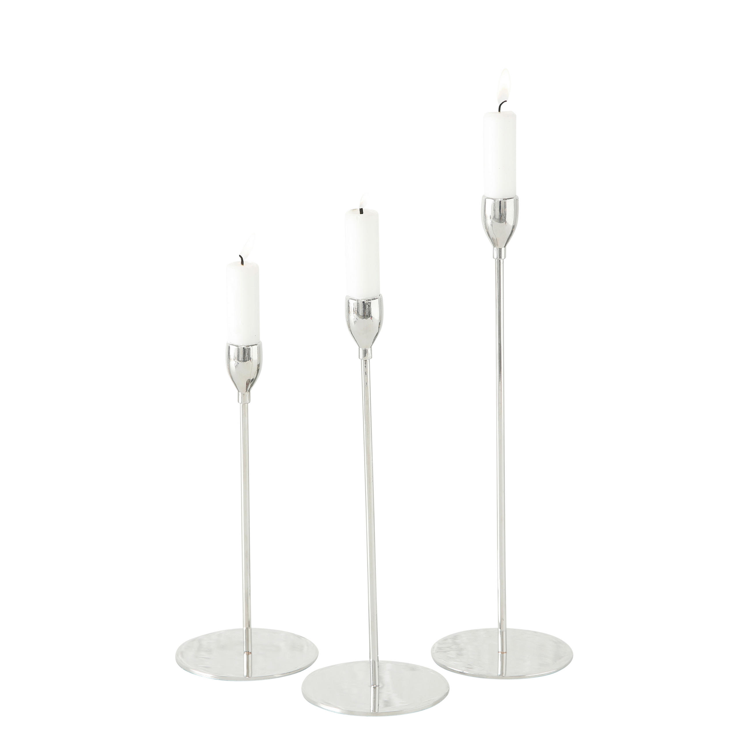 KERZENSTÄNDER - Silberfarben, Basics, Metall (10/10/33cm)