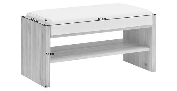 GARDEROBENBANK 88/44/42 cm  - Eichefarben/Anthrazit, MODERN, Leder/Holz (88/44/42cm) - Linea Natura