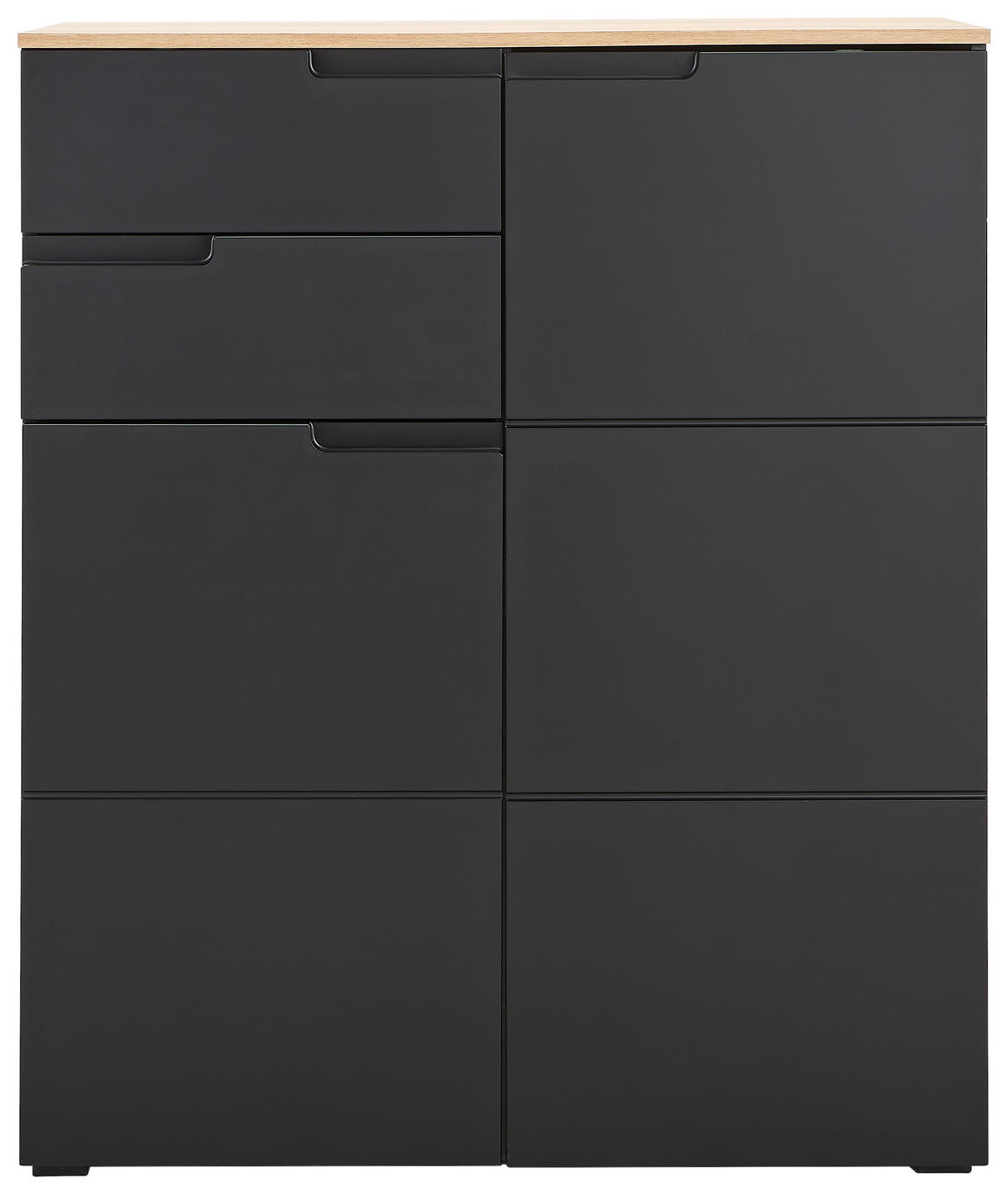KOMMODE Swim, 100/119/40 cm, 2 Schublade(n)  - Eichefarben/Schwarz, Design, Holzwerkstoff/Kunststoff (100/119/40cm) - MID.YOU