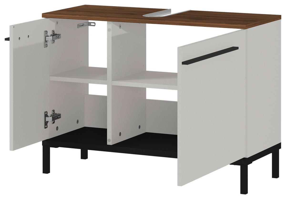 WASCHBECKENUNTERSCHRANK 80/59/34 cm  - Kaschmir/Nussbaumfarben, MODERN, Holzwerkstoff/Metall (80/59/34cm) - Xora