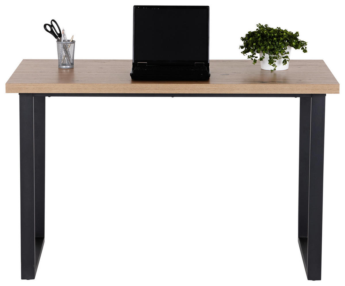 SCHREIBTISCH 120/60/75 cm  in Schwarz, Eichefarben  - Eichefarben/Schwarz, Modern, Holzwerkstoff/Metall (120/60/75cm) - MID.YOU