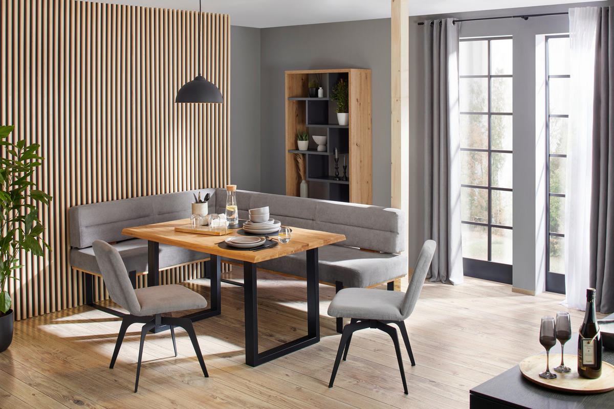 JEDÁLENSKÝ STÔL, divoký dub, farba duba,  - čierna/farba duba, Modern, kov/drevo (140/90/75cm) - Zandiara