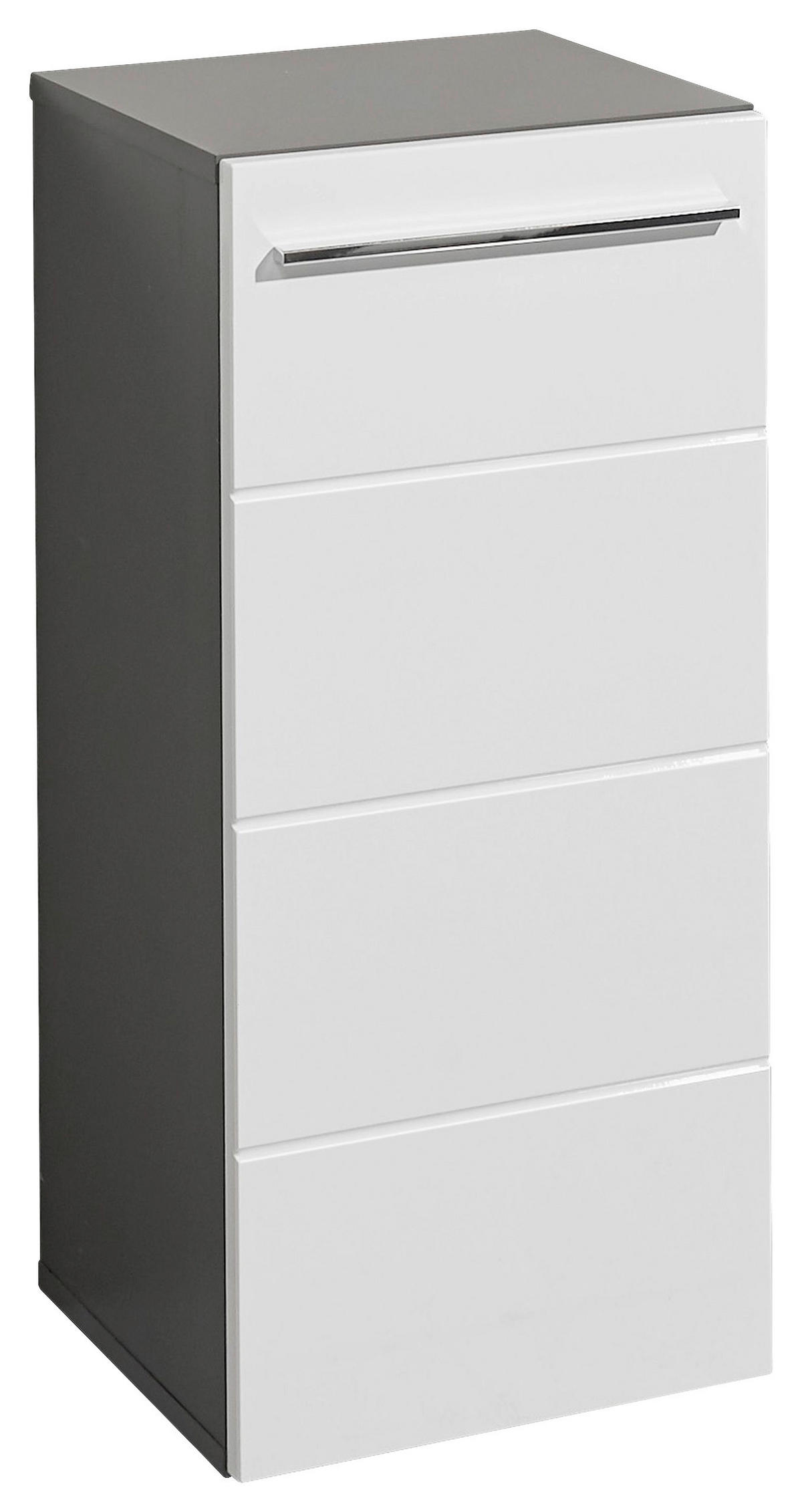 UNTERSCHRANK 34/72/31 cm   - Weiß Hochglanz/Anthrazit, Natur, Holzwerkstoff/Kunststoff (34/72/31cm) - Xora