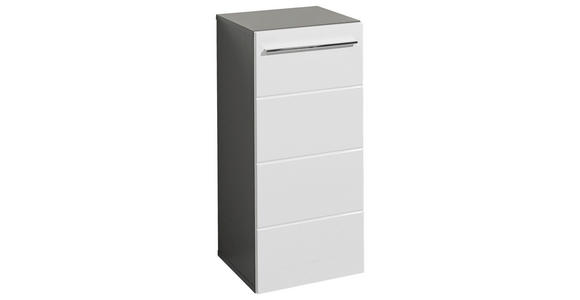 UNTERSCHRANK 34/72/31 cm   - Weiß Hochglanz/Anthrazit, Natur, Holzwerkstoff/Kunststoff (34/72/31cm) - Xora