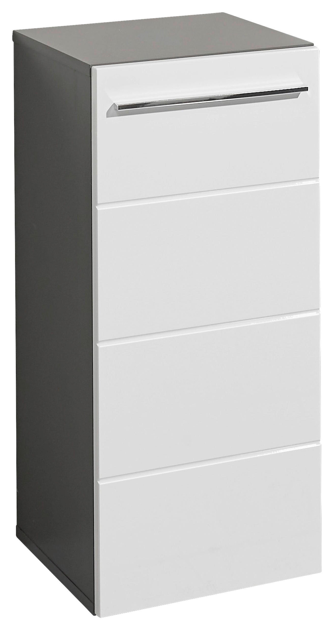 Xora Unterschrank Gloss Anthrazit, Weiß Hochglanz 34x72x31 cm