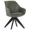 ARMLEHNSTUHL  in Chenille, Lederlook  - Schwarz/Olivgrün, KONVENTIONELL, Holz/Textil (60/83/65cm) - Landscape