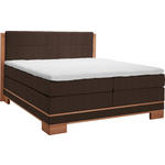 BOXSPRINGBETT 140/200 cm  in Buchefarben, Dunkelbraun  - Dunkelbraun/Buchefarben, Natur, Holz/Textil (140/200cm) - Linea Natura
