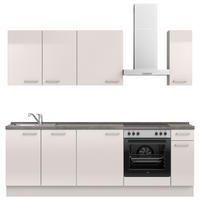 KÜCHENLEERBLOCK 240 cm   in Schieferfarben, Hellgrau  - Schieferfarben/Edelstahlfarben, MODERN, Holzwerkstoff/Metall (240cm) - Nobilia