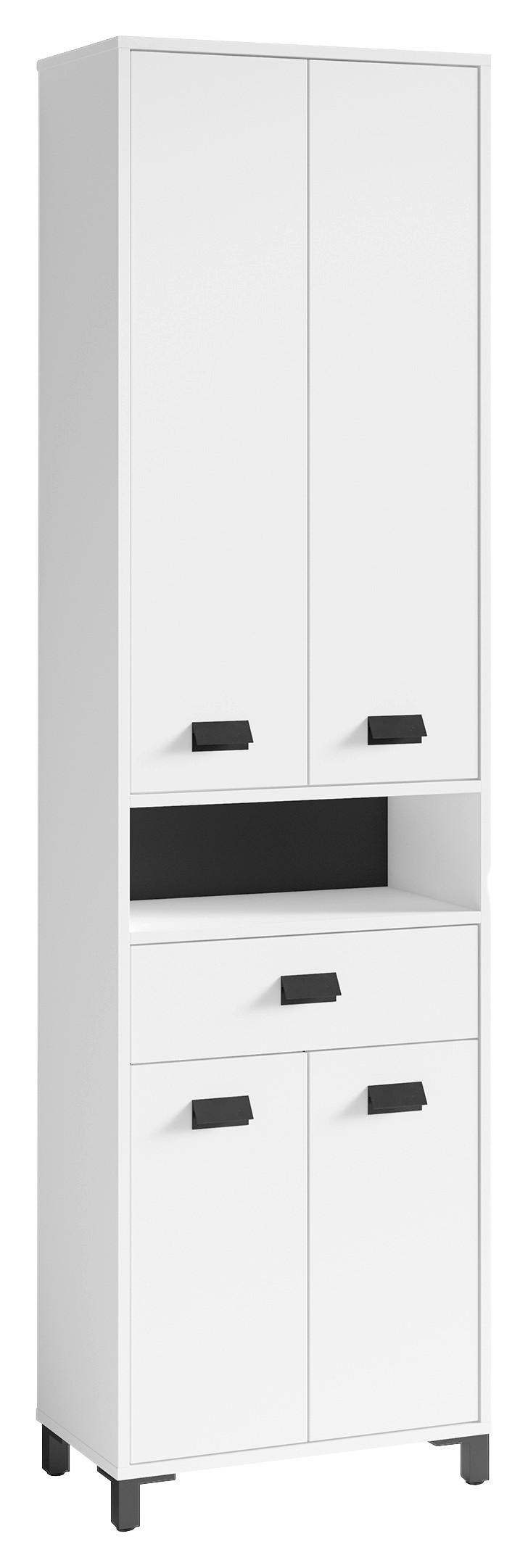 Hochschrank Wellness Weiß/schwarz B: 54 Cm