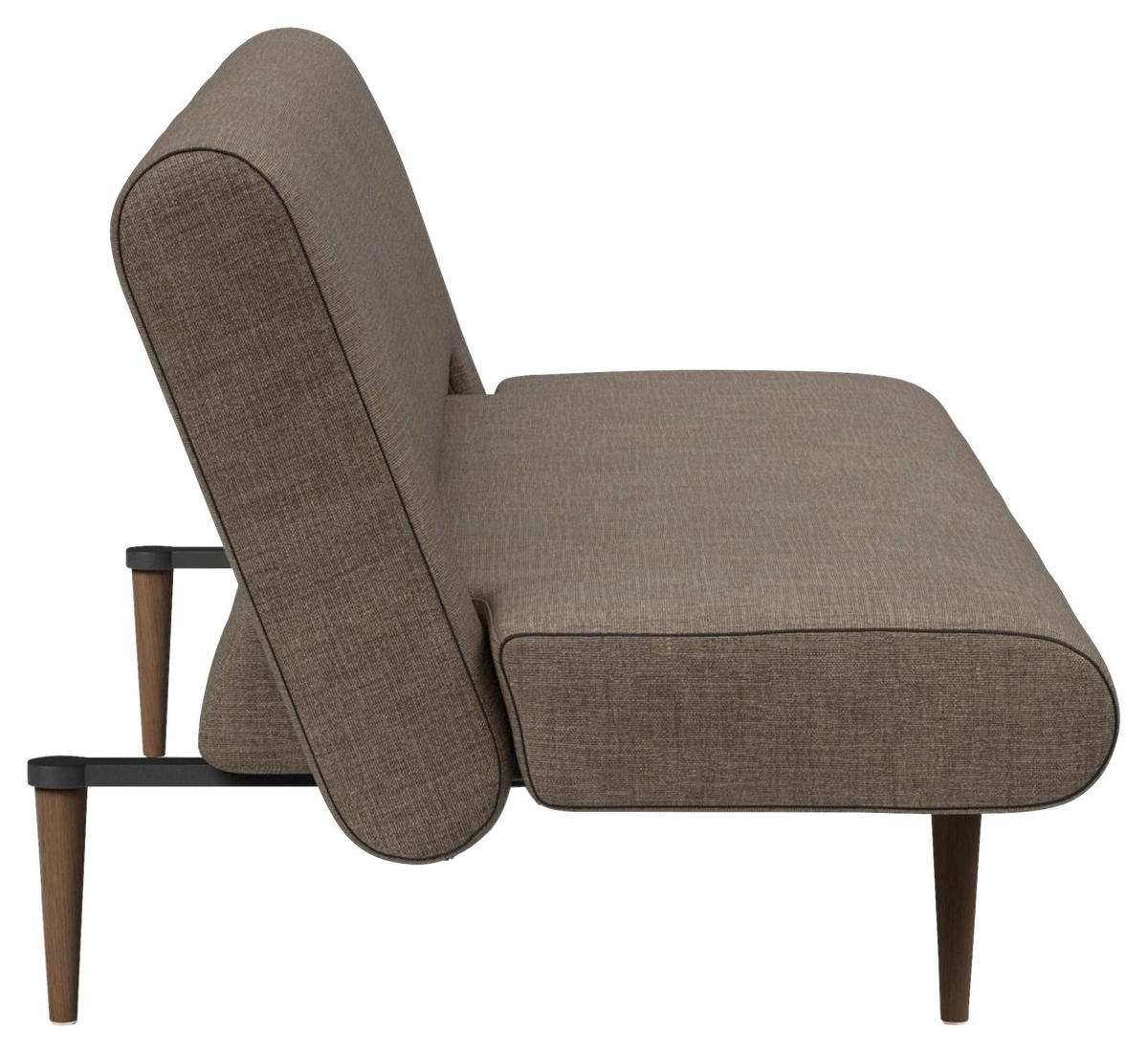 SCHLAFSOFA Flachgewebe Braun  - Eiche dunkel/Braun, Design, Holz/Textil (200/81/95cm) - Innovation