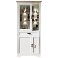 VITRINE Muscat in Weiß, Eichefarben  - Eichefarben/Weiß, ROMANTIK / LANDHAUS, Holzwerkstoff/Metall (93/204/42cm) - Livetastic