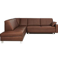 ECKSOFA in Echtleder Braun  268/217 cm  - Alufarben/Braun, KONVENTIONELL, Leder/Metall (268/217cm) - Sedda