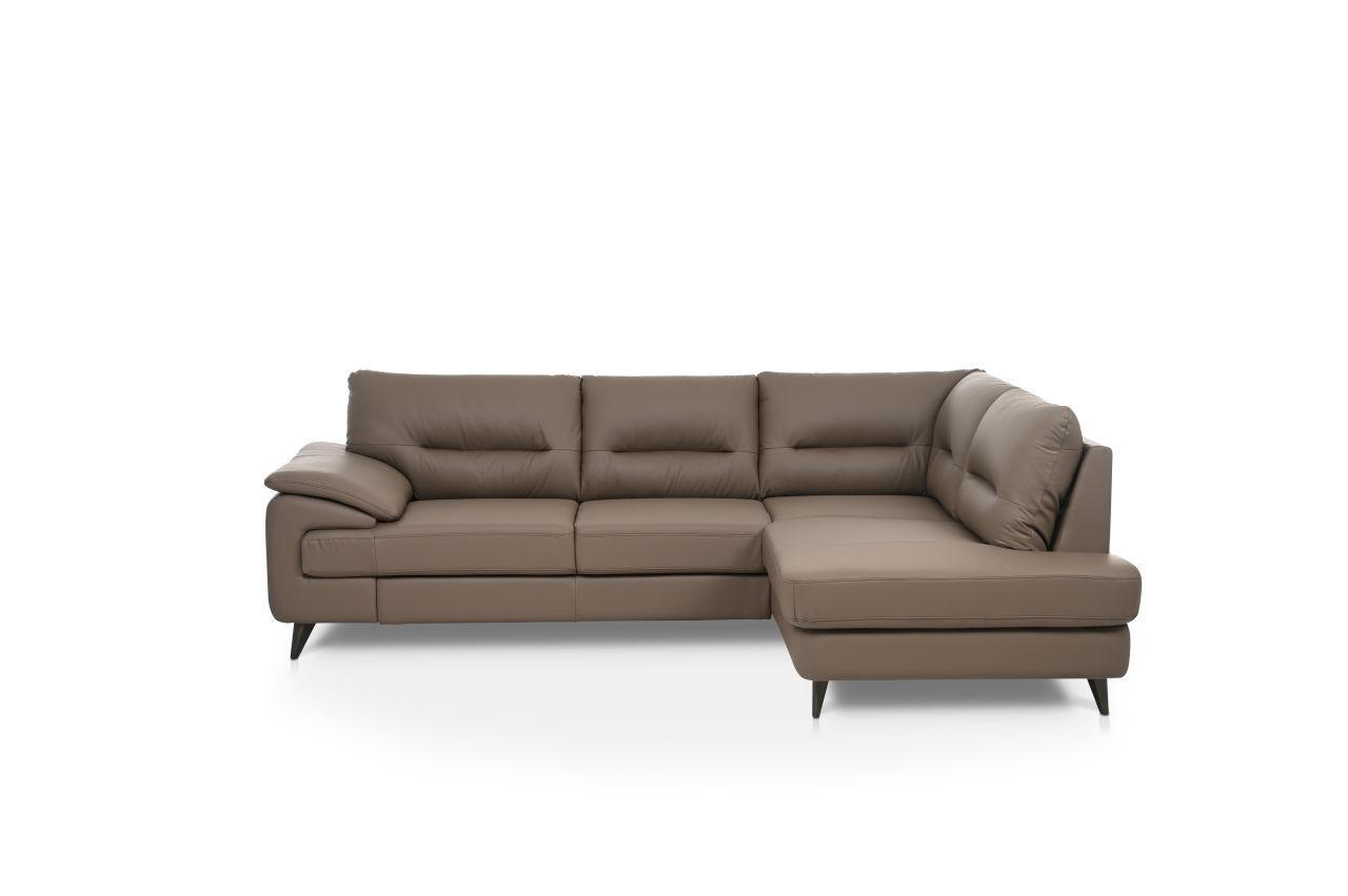 UGAONA GARNITURA braon  - braon, Moderno, koža/metal (256/85-108/183cm) - Welnova