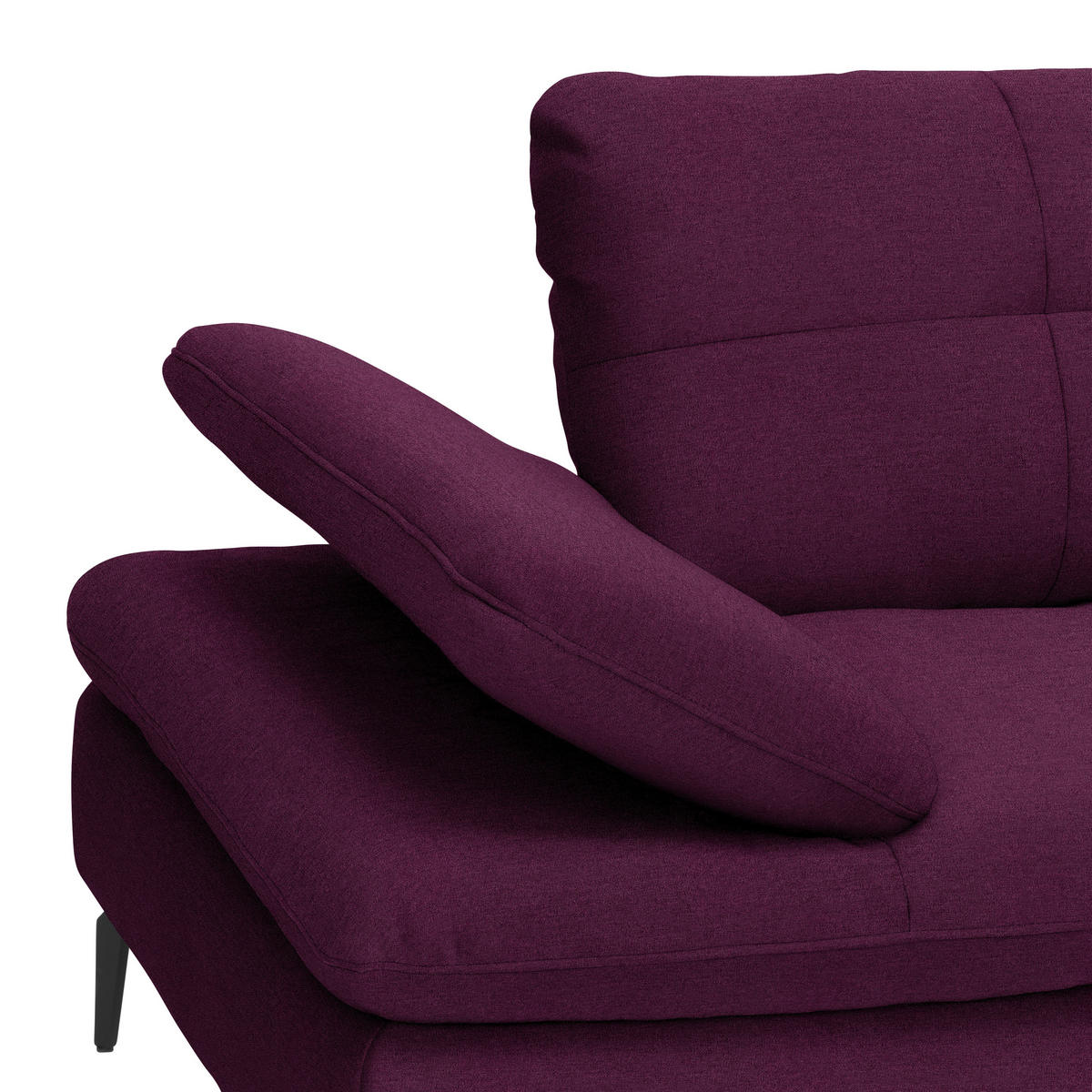 ECKSOFA in Webstoff Violett  - Violett/Schwarz, Design, Textil/Metall (301/179cm) - Chilliano