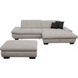 ECKSOFA in Mikrofaser Hellgrau  - Hellgrau/Schwarz, Design, Textil/Metall (290/198cm) - Xora