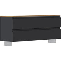 GARDEROBENBANK  in 110/49/33 cm  - Eichefarben/Anthrazit, Design, Metall (110/49/33cm) - Moderano