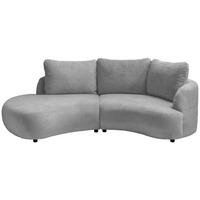 ECKSOFA in Mikrofaser Silberfarben  - Silberfarben/Schwarz, Modern, Kunststoff/Textil (250/139cm) - Livetastic