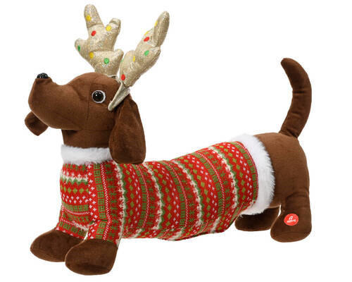 DEKOHUND - Braun, Trend, Textil (45,00/12,00/32,00cm) - X-Mas