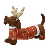 DEKOHUND - Braun, Trend, Textil (45,00/12,00/32,00cm) - X-Mas