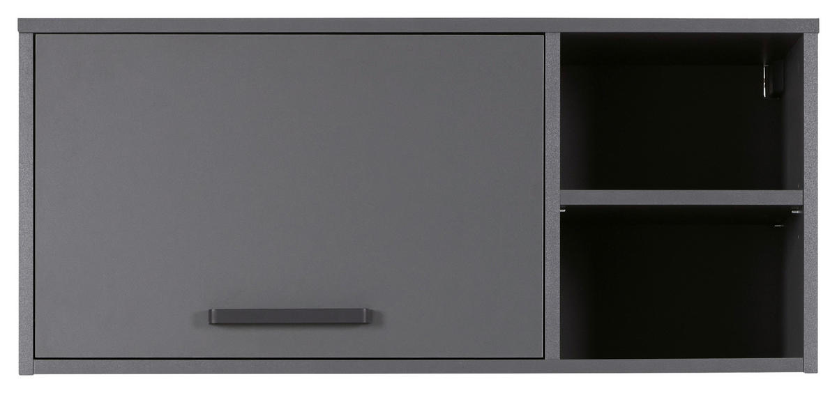KÜCHENOBERSCHRANK 99/44/40 cm  in Anthrazit  - Anthrazit/Schwarz, MODERN, Holzwerkstoff/Metall (99/44/40cm) - home24
