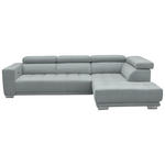 ECKSOFA in Mikrofaser Platinfarben  301/207 cm  - Platinfarben/Chromfarben, Design, Textil/Metall (301/207cm) - Xora