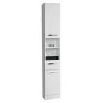 HOCHSCHRANK 30/195,5/33 cm  - Chromfarben/Weiß, KONVENTIONELL, Holzwerkstoff (30/195,5/33cm) - Carryhome