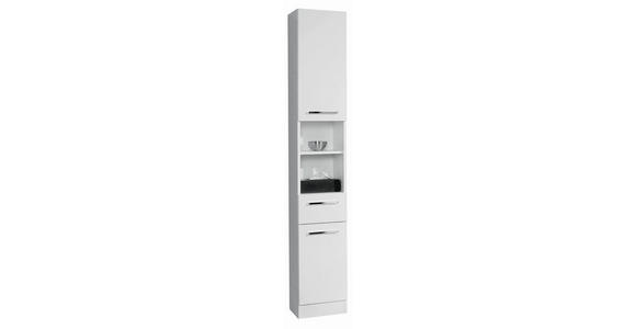 HOCHSCHRANK 30/195,5/33 cm  - Chromfarben/Weiß, KONVENTIONELL, Holzwerkstoff (30/195,5/33cm) - Carryhome