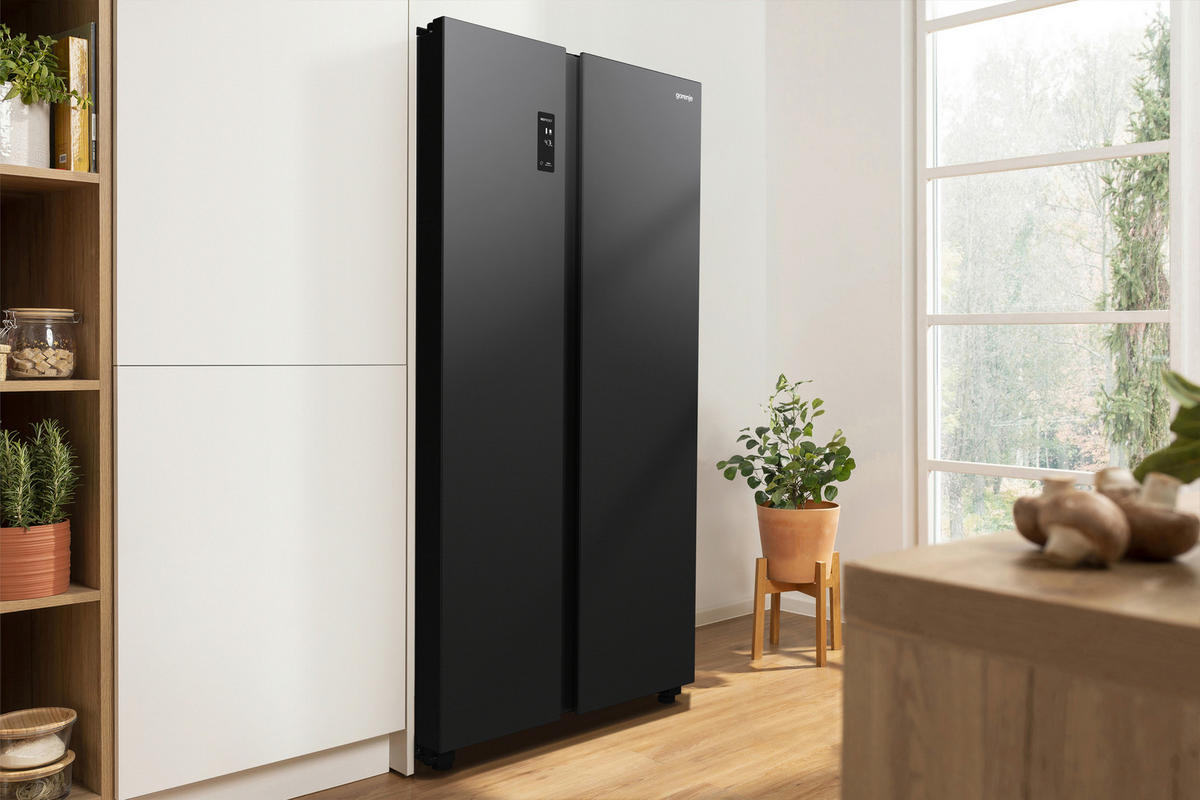SIDE-BY-SIDE 91,5/178,6/67 cm NRR9185EABXL ADVANCED  - Schwarz, MODERN, Glas/Kunststoff (91,5/178,6/67cm) - Gorenje