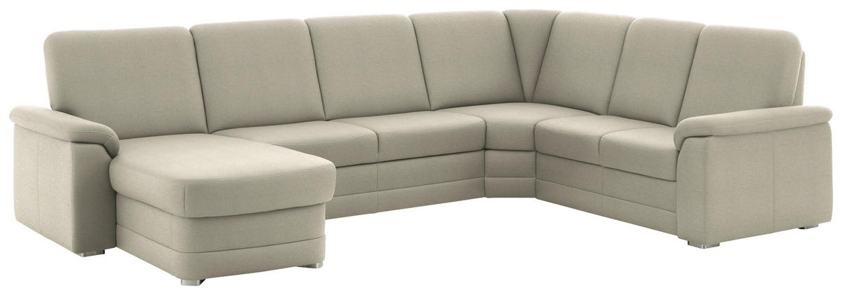 WOHNLANDSCHAFT  in Chenille Silberfarben  - Silberfarben/Alufarben, KONVENTIONELL, Holz/Textil (160/329/235cm) - Beldomo Comfort