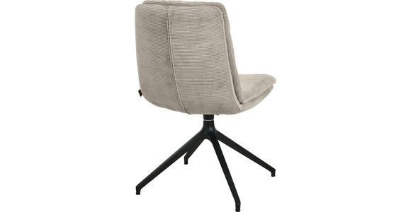 STUHL - Sandfarben/Schwarz, Design, Textil/Metall (49/90/68cm) - Johann Jakob