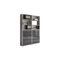 AKTENSCHRANK 168,8/227,2/33 cm  - Anthrazit Hochglanz/Grau, MODERN, Holzwerkstoff (168,8/227,2/33cm) - MID.YOU