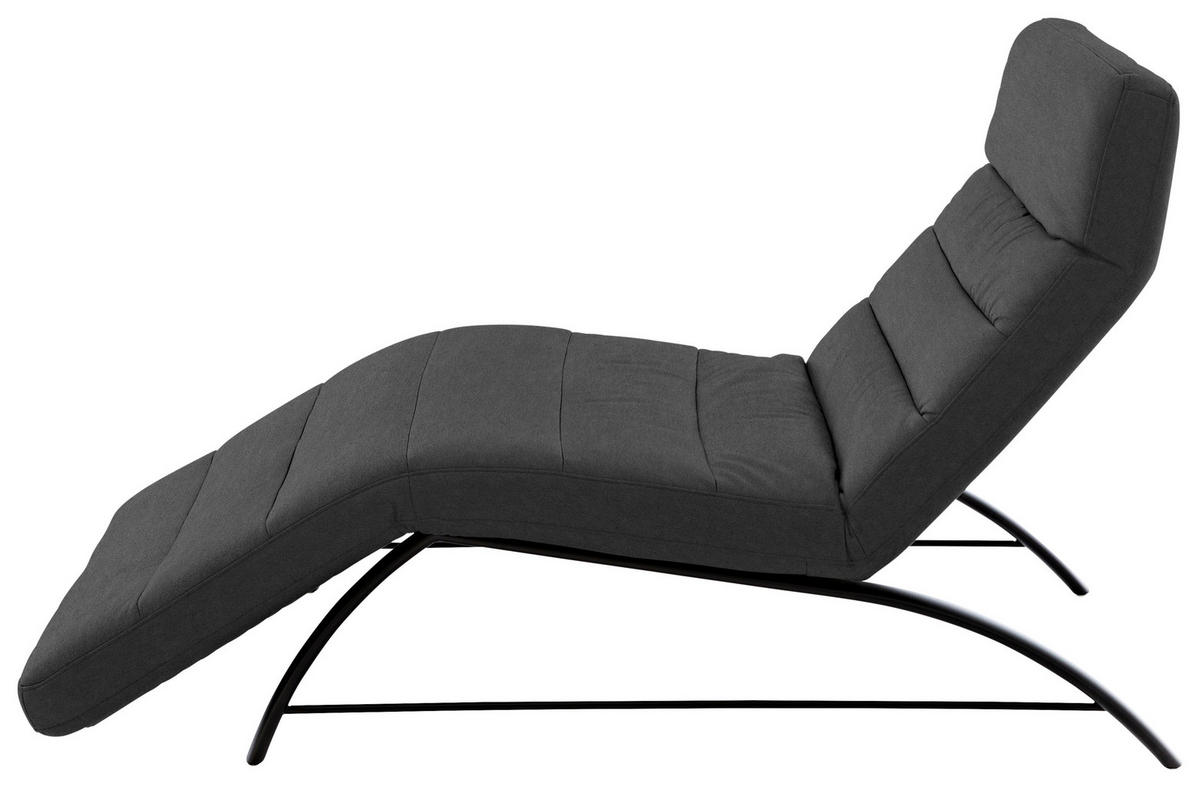 RELAXLIEGE in Mikrofaser Anthrazit  - Anthrazit/Schwarz, Design, Textil/Metall (95/91/170cm) - Chilliano