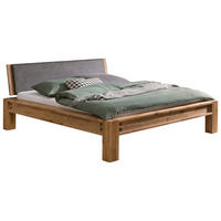 BALKENBETT 140/200 cm  in Grau, Eichefarben   - Eichefarben/Grau, Natur, Holz/Textil (140/200cm) - Hasena
