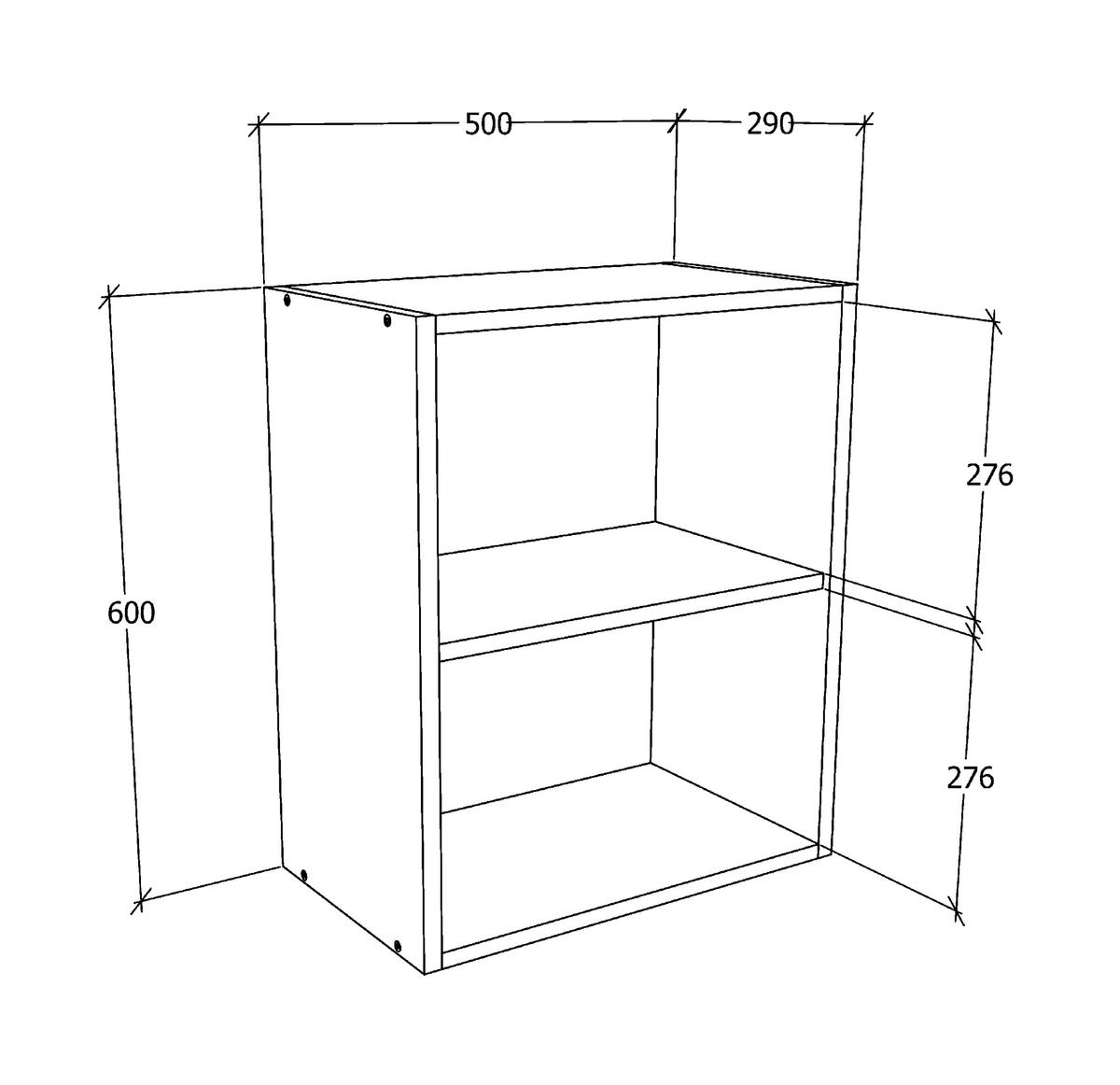 KÜCHENOBERSCHRANK 50/60/31 cm  in Weiss, Sonoma Eiche  - Weiss/Alufarben, Konventionell, Holzwerkstoff/Metall (50/60/31cm) - MID.YOU