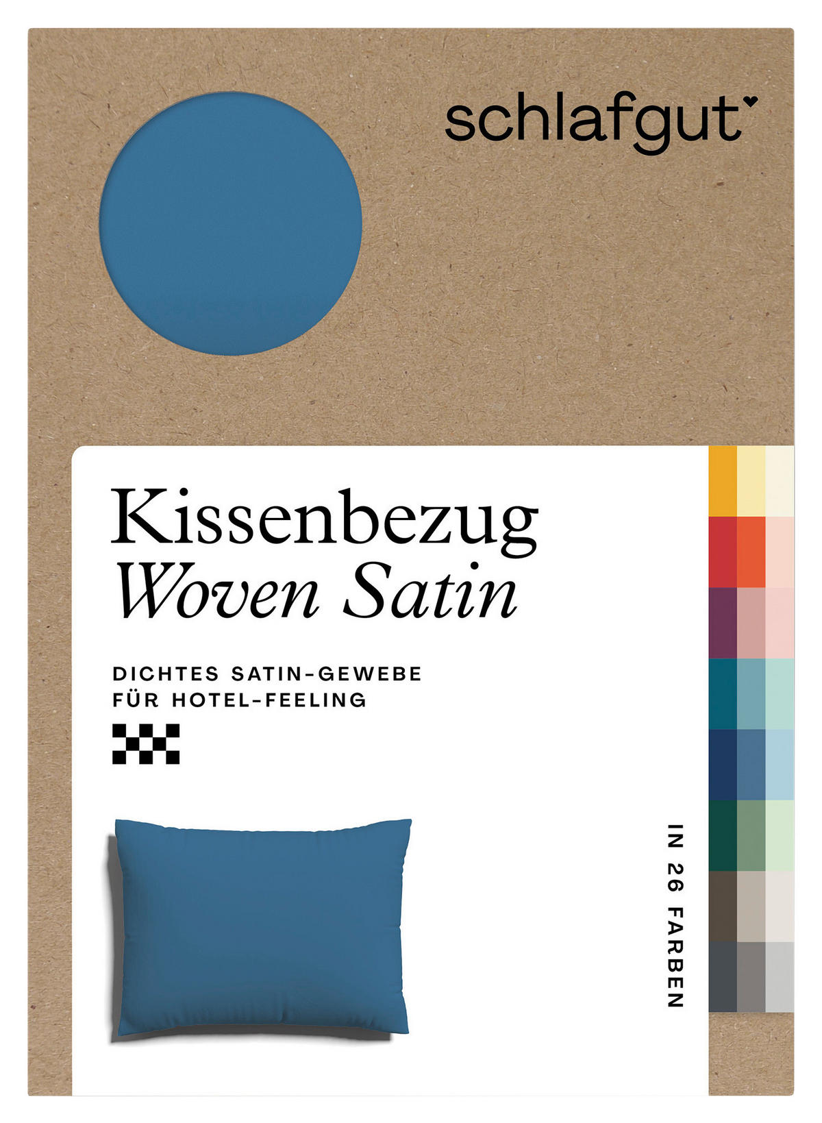 KOPFPOLSTERBEZUG WOVEN SATIN 70/90 cm  - Blau, Basics, Textil (70/90cm) - Schlafgut
