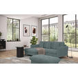 ECKSOFA in Flachgewebe, Leinenoptik Blau  - Blau/Schwarz, Design, Textil/Metall (170/242cm) - Xora