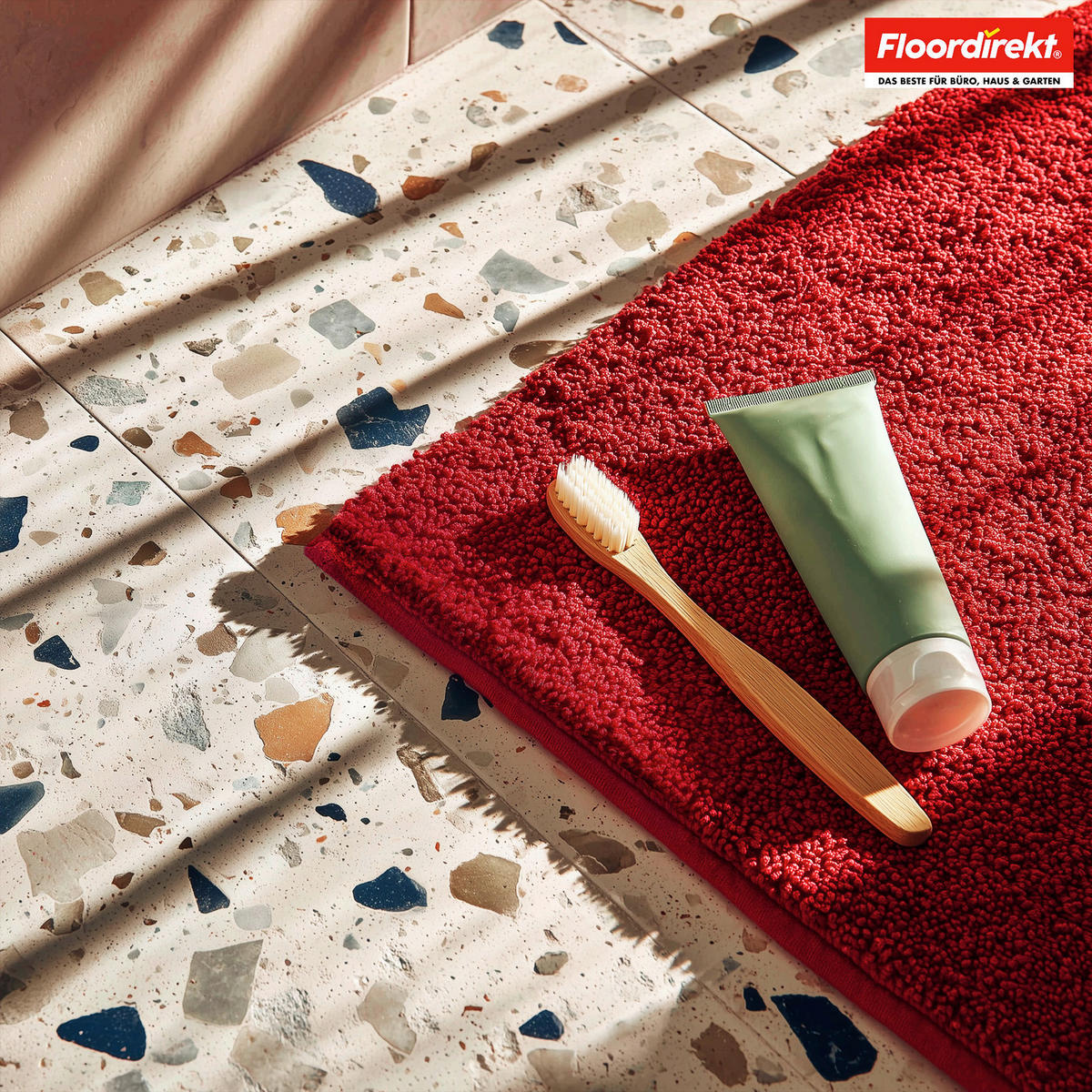 BADEMATTE Nasa Rot 60/150 cm  - Rot, Basics, Kunststoff/Textil (60/150cm) - Floordirekt