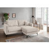 ECKSOFA in Cord Beige  - Beige/Schwarz, Basics, Textil/Metall (204/153cm) - Livetastic