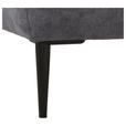 ECKSOFA Dunkelgrau Velours  - Dunkelgrau/Schwarz, KONVENTIONELL, Textil/Metall (226/155cm) - Carryhome