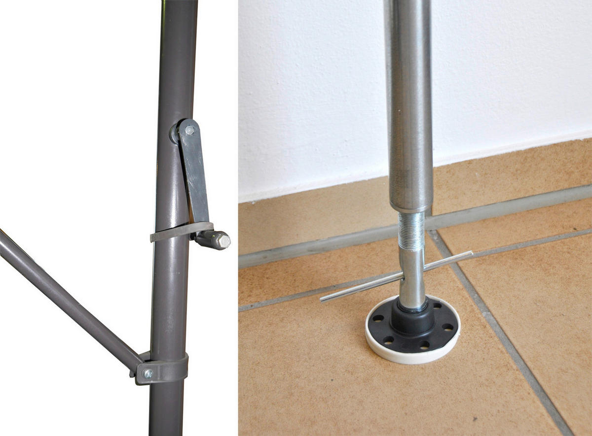 KLEMMMARKISE - Blau/Weiß, Basics, Textil/Metall (400/225-275/150cm) - Boxxx