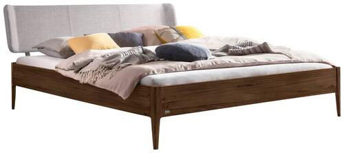 BETT 140/200 cm  in Nussbaumfarben, Hellgrau  - Nussbaumfarben/Hellgrau, MODERN, Holz/Textil (140/200cm) - Hasena