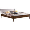 BETT 140/200 cm  in Nussbaumfarben, Hellgrau  - Nussbaumfarben/Hellgrau, Design, Holz/Textil (140/200cm) - Hasena