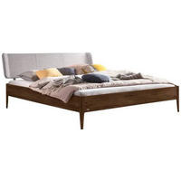 BETT 140/200 cm  in Nussbaumfarben, Hellgrau   - Nussbaumfarben/Hellgrau, Modern, Holz/Textil (140/200cm) - Hasena