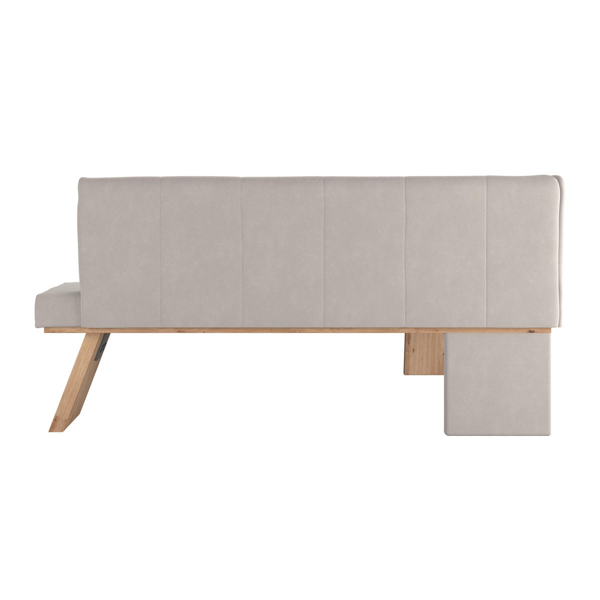 ECKBANK 150/185 cm Webstoff Weiß   - Eichefarben/Weiß, KONVENTIONELL, Textil (150/185cm) - Livetastic